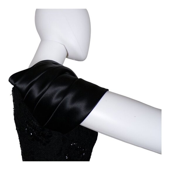 Vintage 70's/80's Cache Sequin Cocktail Dress Off Shoulder Satin Bow Sz 6 #792 - Picture 7 of 12